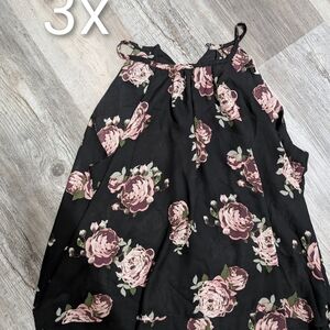 Floral Sleeveless Top - 3X